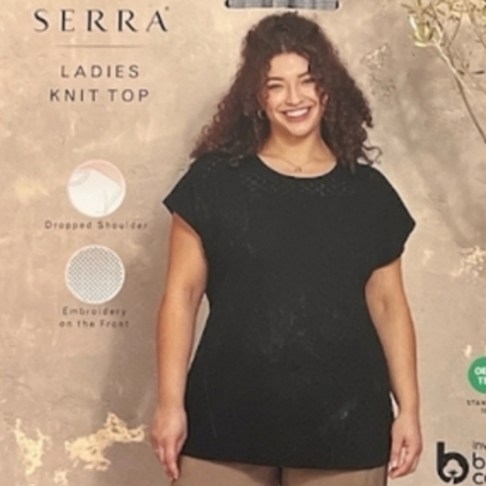 Black Drop Shoulder Top - Picture 4 of 4